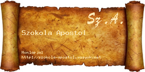 Szokola Apostol névjegykártya
